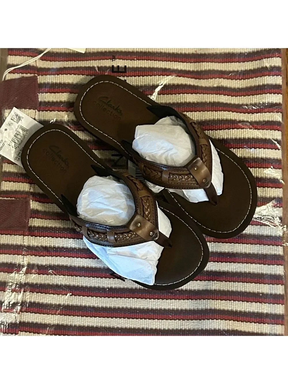 Clarks Tan Leather Sandals Size 8 Brown Black Clarks Boho Sandals